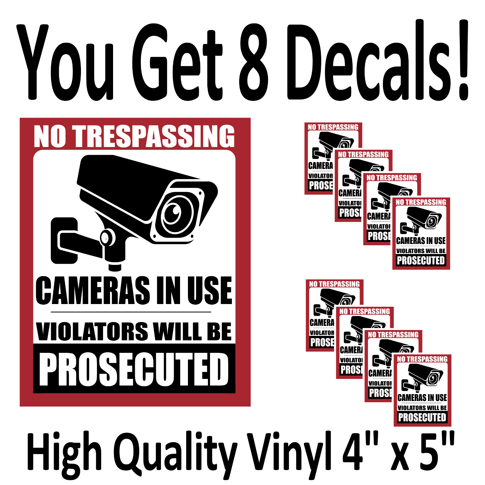 WARNING SECURITY CAMERAS IN USE VINYL STICKER DECAL 